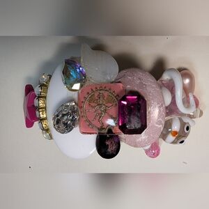 Wendy Gell Barrette Shiva white cat Swarovski Jewels